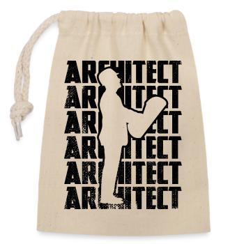 architect - Closable cotton gift bag (14x20cm) - nature - Front