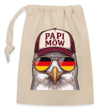 Papi Mow Heldenhuhn - Verschließbarer Geschenkbeutel aus Baumwolle (14x20cm) - Natur - Vorne