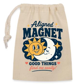 Aligned Magnet Good Things Design - Verschließbarer Geschenkbeutel aus Baumwolle (14x20cm) - Natur - Vorne