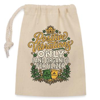 Jardinage positif - Sac cadeau en coton avec cordon (14 x 20 cm) - nature - Devant