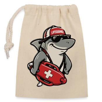 Lifeguard Shark with First Aid Bag - Closable cotton gift bag (14x20cm) - nature - Front