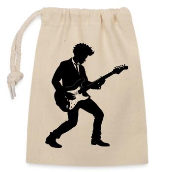guitarist - Closable cotton gift bag (14x20cm) - nature - Front