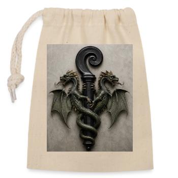 Cerfs-volants autour du manche - Sac cadeau en coton avec cordon (14 x 20 cm) - nature - Devant
