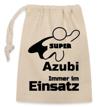 Super Azubi Geschenk - Verschließbarer Geschenkbeutel aus Baumwolle (14x20cm) - Natur - Vorne