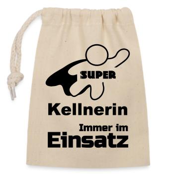 Super Kellnerin Geschenk - Verschließbarer Geschenkbeutel aus Baumwolle (14x20cm) - Natur - Vorne