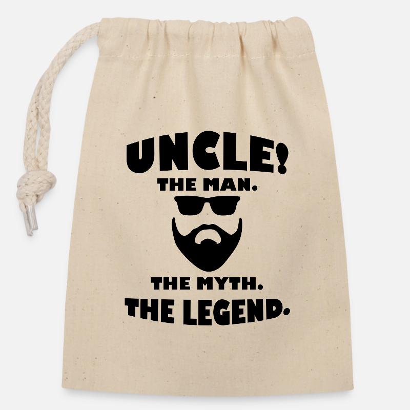 Uncle Legend Best Uncle Gift - Closable cotton gift bag (14x20cm) - nature