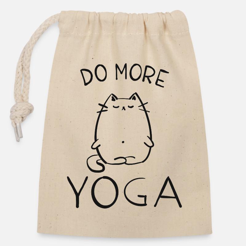 Yoga - Verschließbarer Geschenkbeutel aus Baumwolle (14x20cm) - Natur