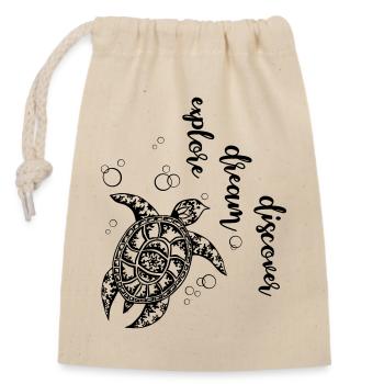 Explore Dream Discover - Sac cadeau en coton avec cordon (14 x 20 cm) - nature - Devant