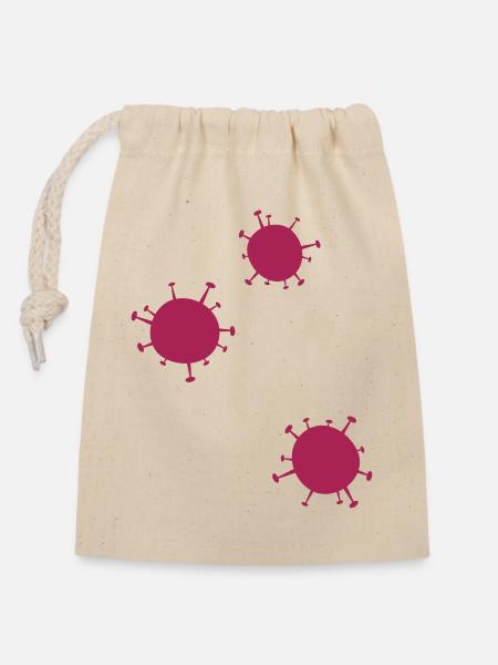 Viren Little Virus - Verschließbarer Geschenkbeutel aus Baumwolle (14x20cm) - Natur