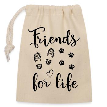 Propriétaire de chien Maîtresse Love Pattes de patte de chien - Sac cadeau en coton avec cordon (14 x 20 cm) - nature - Devant