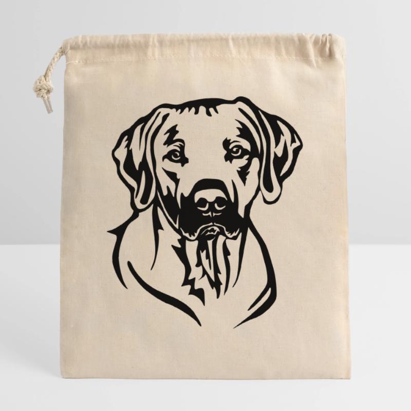 Rhodesian Ridgeback Head Closable cotton gift bag (14x20cm)