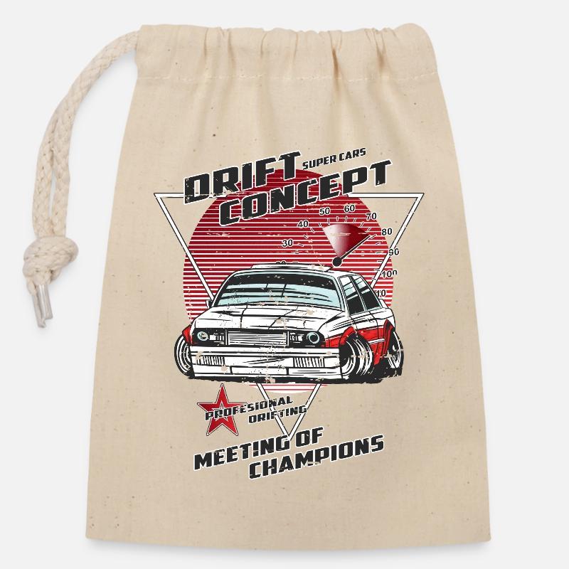 Drift Sport - Verschließbarer Geschenkbeutel aus Baumwolle (14x20cm) - Natur
