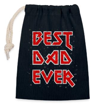 Best Dad Ever metal rock cool Spruch rot Vater - Verschließbarer Geschenkbeutel aus Baumwolle (14x20cm) - Navy - Vorne