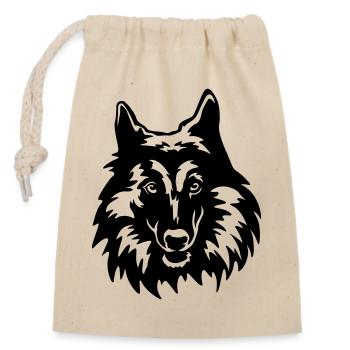 Tête de Tervueren - Sac cadeau en coton avec cordon (14 x 20 cm) - nature - Devant