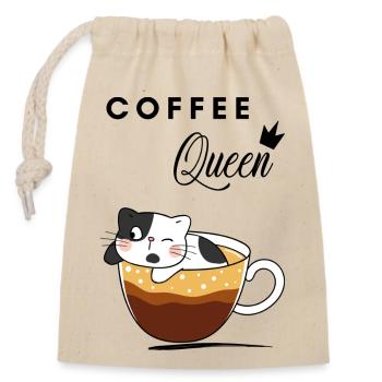 "Coffee Queen" - Verschließbarer Geschenkbeutel aus Baumwolle (14x20cm) - Natur - Vorne