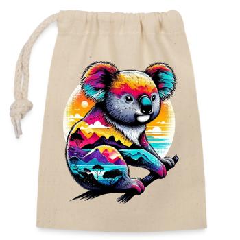 Koala - Verschließbarer Geschenkbeutel aus Baumwolle (14x20cm) - Natur - Vorne