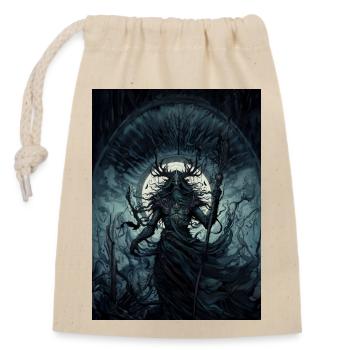 Mythological Demon - Dark Scene - Closable cotton gift bag (14x20cm) - nature - Front