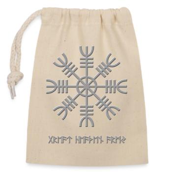 Nordic Snowflake Rune - Closable cotton gift bag (14x20cm) - nature - Front