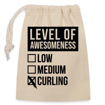 curling - Sac cadeau en coton avec cordon (14 x 20 cm) - nature - Devant