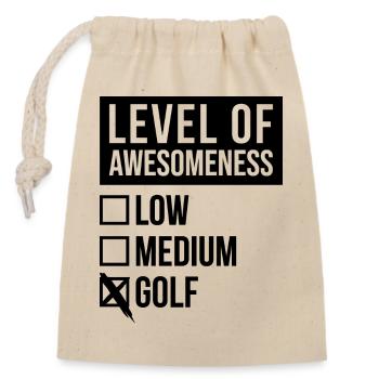 Golf - Verschließbarer Geschenkbeutel aus Baumwolle (14x20cm) - Natur - Vorne