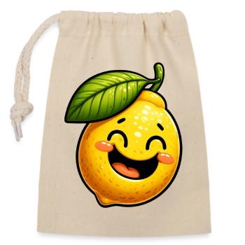 Citron Citrons - Sac cadeau en coton avec cordon (14 x 20 cm) - nature - Devant