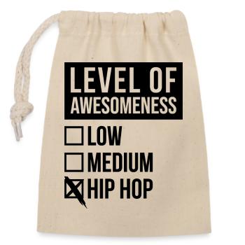 Hip Hop - Closable cotton gift bag (14x20cm) - nature - Front