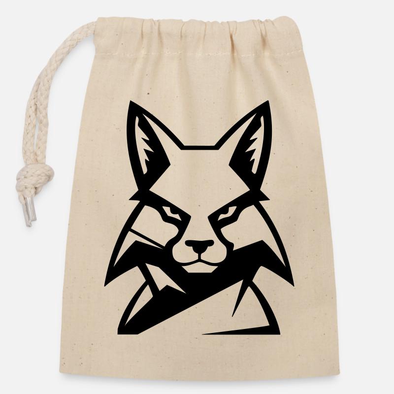 Frecher Fuchs - Verschließbarer Geschenkbeutel aus Baumwolle (14x20cm) - Natur