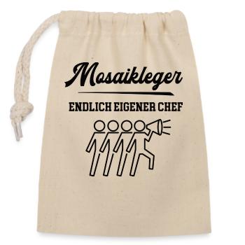 Mosaikleger Chef Selbstständigkeit Firma Gründen - Verschließbarer Geschenkbeutel aus Baumwolle (14x20cm) - Natur - Vorne