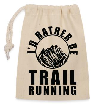 Trail Running Sports - Closable cotton gift bag (14x20cm) - nature - Front