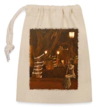 Night outing to La Catrina - Closable cotton gift bag (14x20cm) - nature - Front