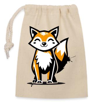 Modern fox in stencil graffiti design - Closable cotton gift bag (14x20cm) - nature - Front
