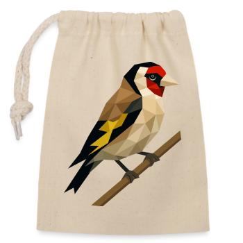 Chardonneret polygonal – Élégance géométrique - Sac cadeau en coton avec cordon (14 x 20 cm) - nature - Devant