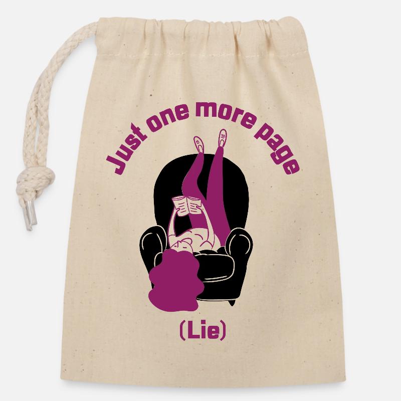 Juste un de plus (mensonge) - Sac cadeau en coton avec cordon (14 x 20 cm) - nature