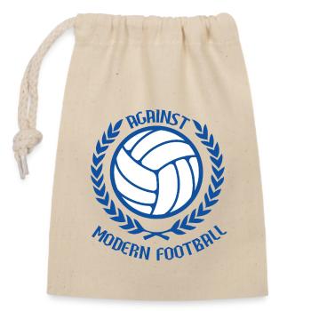 Contre le football moderne - Sac cadeau en coton avec cordon (14 x 20 cm) - nature - Devant