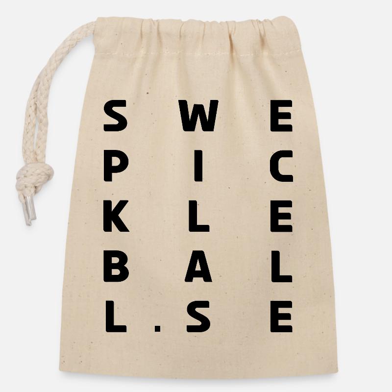 SWE Pickleball - Verschließbarer Geschenkbeutel aus Baumwolle (14x20cm) - Natur