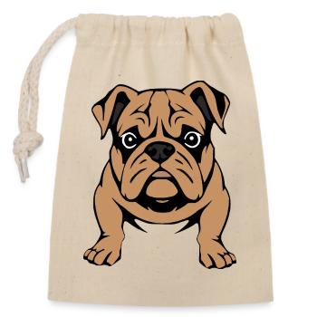 Bulldogge Hunde T-shirt Hundeshirt Geschenk  - Verschließbarer Geschenkbeutel aus Baumwolle (14x20cm) - Natur - Vorne