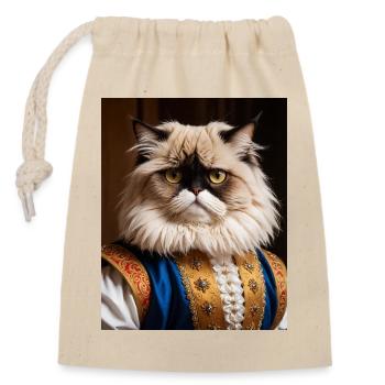 Königliche Samtpfote – Die Aristokraten-Katze - Verschließbarer Geschenkbeutel aus Baumwolle (14x20cm) - Natur - Vorne