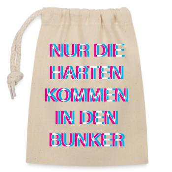 Hardtekk Tekk - Closable cotton gift bag (14x20cm) - nature - Front