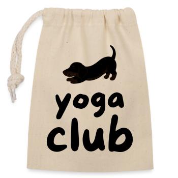 Yoga Club - Dog Pose - Verschließbarer Geschenkbeutel aus Baumwolle (14x20cm) - Natur - Vorne