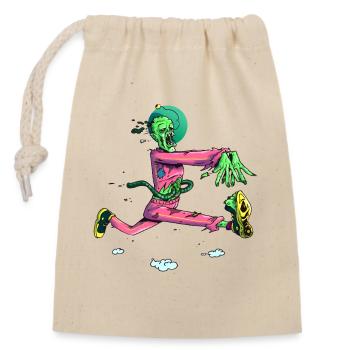 Zombie Runner Neon Pop - Verschließbarer Geschenkbeutel aus Baumwolle (14x20cm) - Natur - Vorne