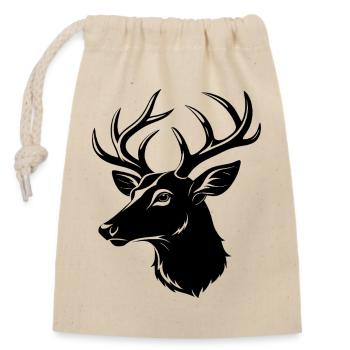 Whitetail Deer Head - Closable cotton gift bag (14x20cm) - nature - Front