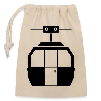 Cable car - Closable cotton gift bag (14x20cm) - nature - Front