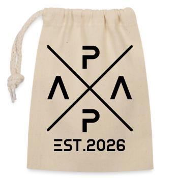 Annonce de grossesse de papa 2026 Est 2026 - Sac cadeau en coton avec cordon (14 x 20 cm) - nature - Devant