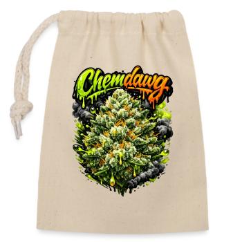 Estampe graphique Chemdawg - Sac cadeau en coton avec cordon (14 x 20 cm) - nature - Devant
