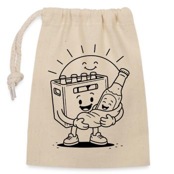 Kasti and Bierli Casual - Closable cotton gift bag (14x20cm) - nature - Front