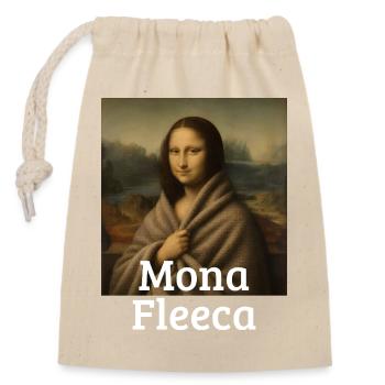 Mona Fleeca Leonardo Da Vinci Lustige kalte Mona L - Verschließbarer Geschenkbeutel aus Baumwolle (14x20cm) - Natur - Vorne