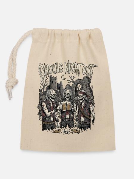 Halloween Rocker Zombie - Verschließbarer Geschenkbeutel aus Baumwolle (14x20cm) - Natur
