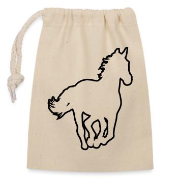Horse - Closable cotton gift bag (14x20cm) - nature - Front