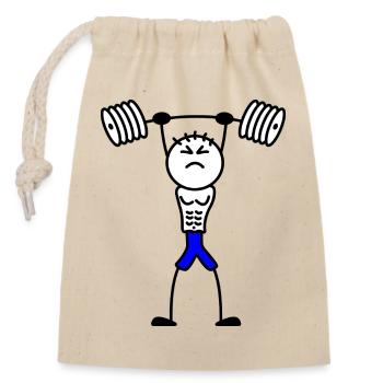 Stickmen muscle bodybuilding force balustrade - Sac cadeau en coton avec cordon (14 x 20 cm) - nature - Devant