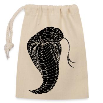 Cobra Schlange Kobra Snake - Verschließbarer Geschenkbeutel aus Baumwolle (14x20cm) - Natur - Vorne